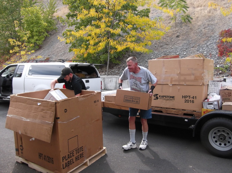 working to collect foods for local Food Bank